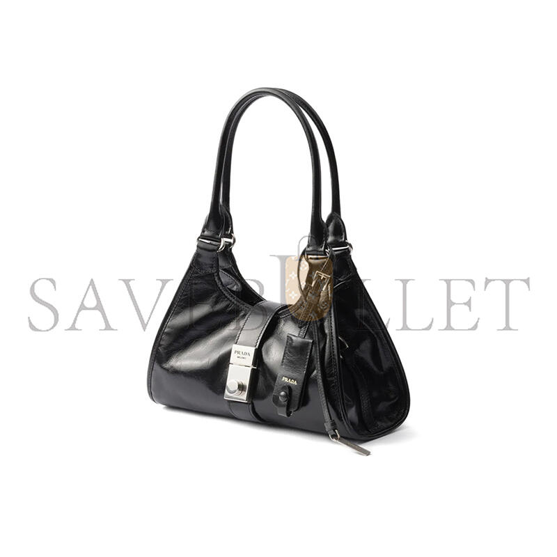 Pra*a mini push-button leather handbag 1bg580 (26*18*12cm)